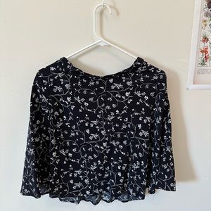 Vintage Black and White Floral Skirt